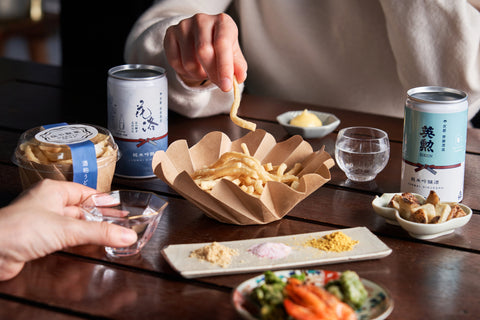 京都の日本酒一合缶とおつまみ