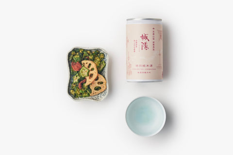 城陽酒造「城陽 祝」特別純米酒 × オクラと蓮根の梅肉和え